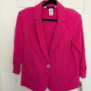 NWT Style & Co Classic 3/4 Ruched Sleeve Lightweight Blazer